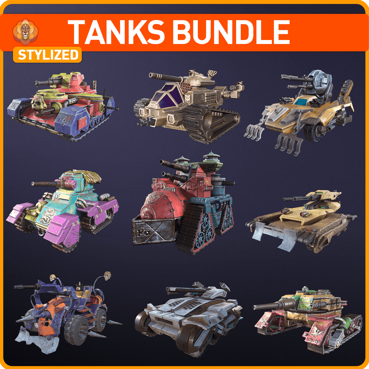 Stylized Tanks Bundle – LowlyPoly