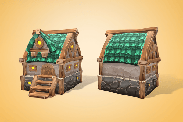 Dwarf Village RTS Buildings - LowlyPoly