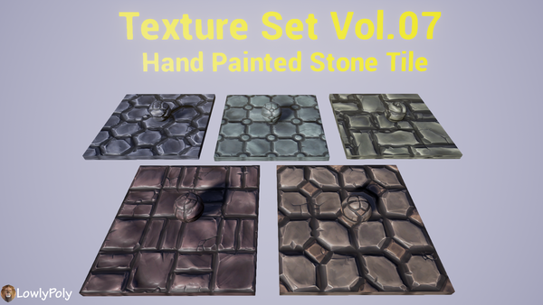 Stone Tile Vol.07 - Hand Painted Texture Pack - LowlyPoly