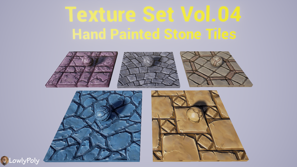 Stone Tile Vol.04 - Hand Painted Texture Pack - LowlyPoly
