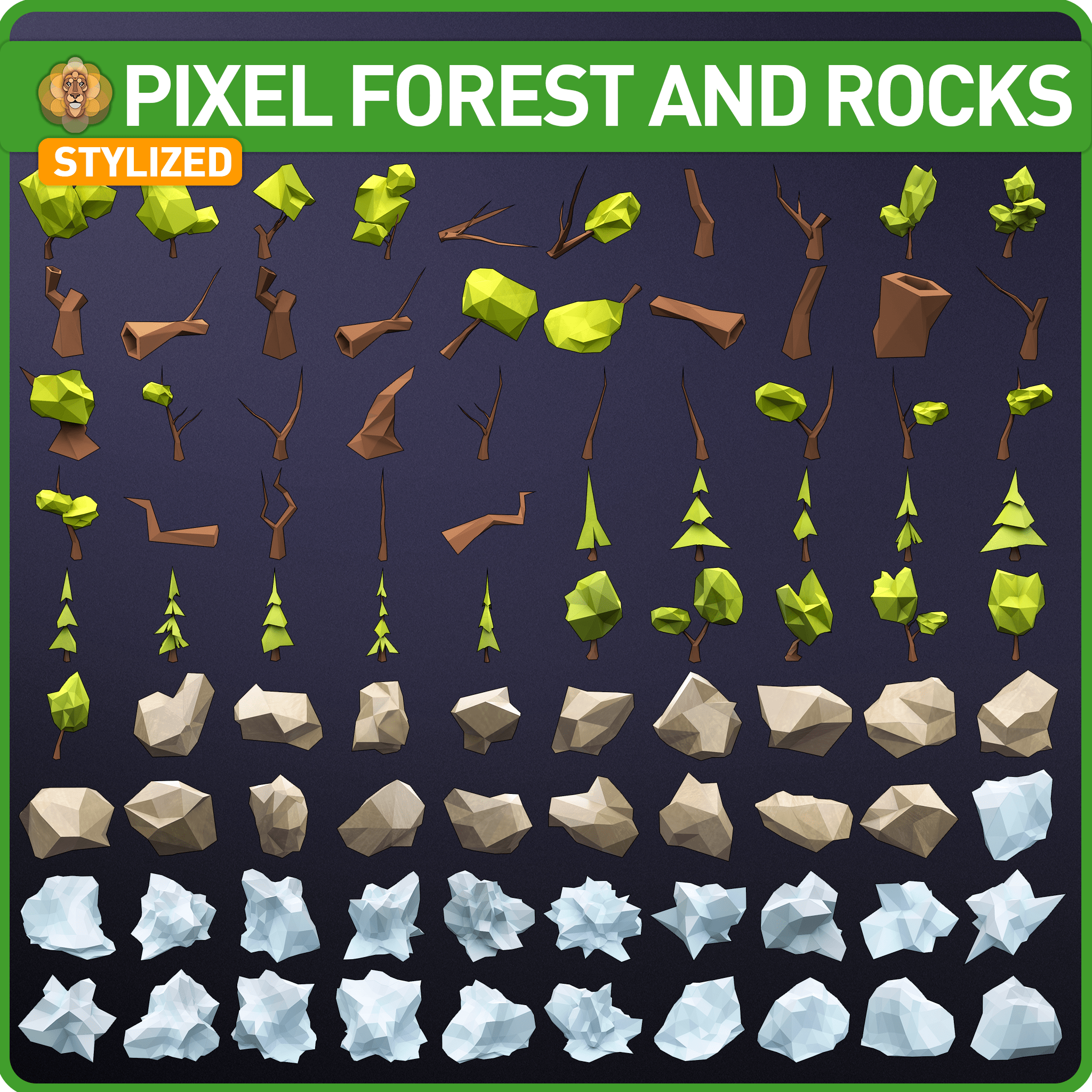 Pixel Forest and Rocks