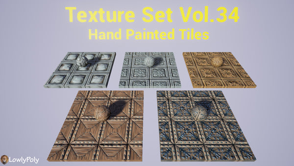 Tiles Vol.34 - Hand Painted Textures - LowlyPoly