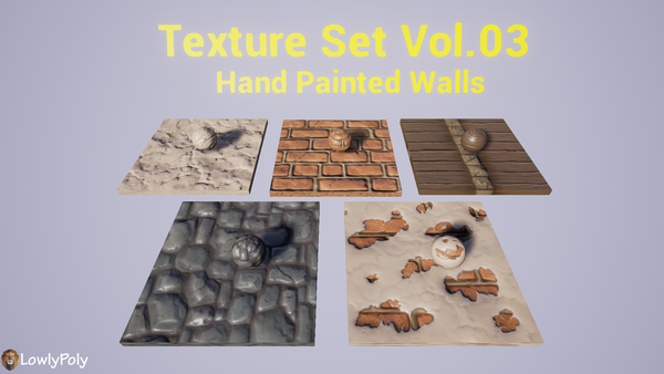 Walls Vol.03 - Hand Painted Texture Pack - LowlyPoly