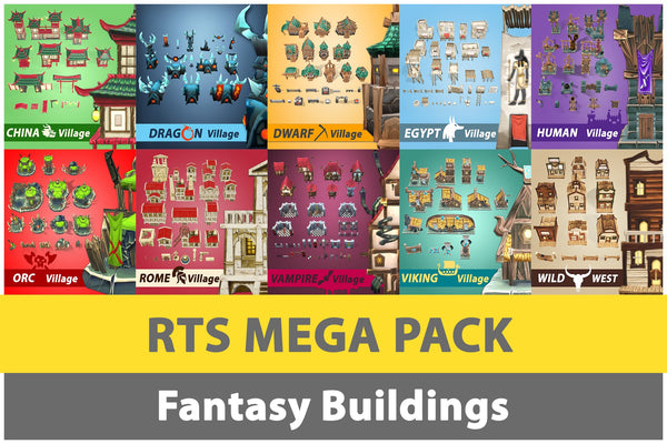 RTS Mega Pack Fantasy Buildings - LowlyPoly