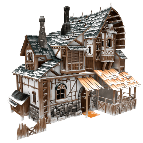 Medieval House Snow - LowlyPoly