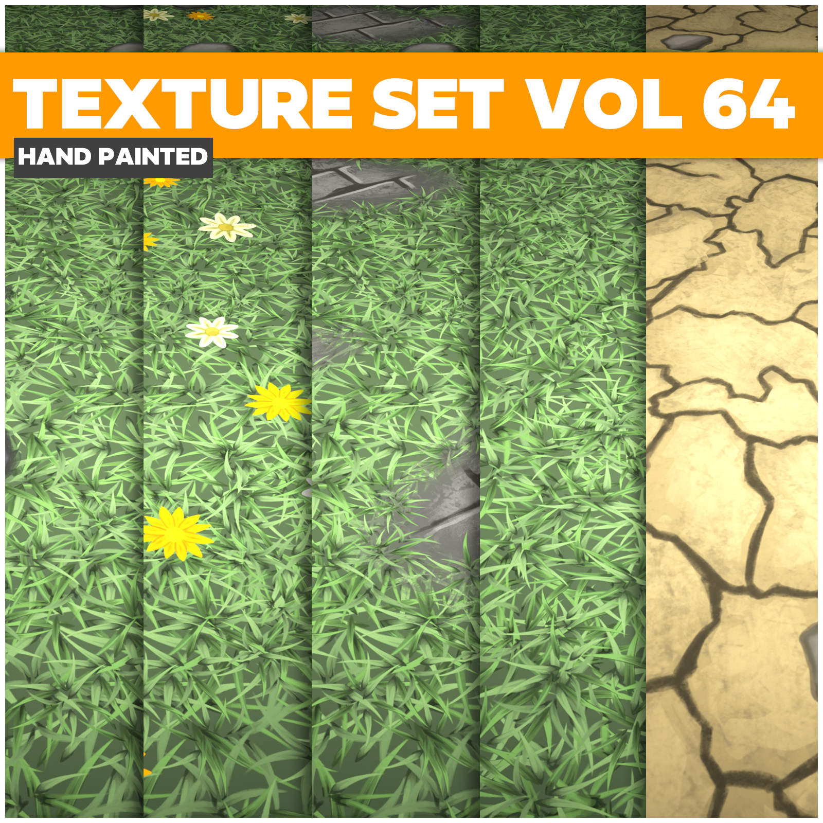 Grass Vol.64 - Game PBR Textures - LowlyPoly