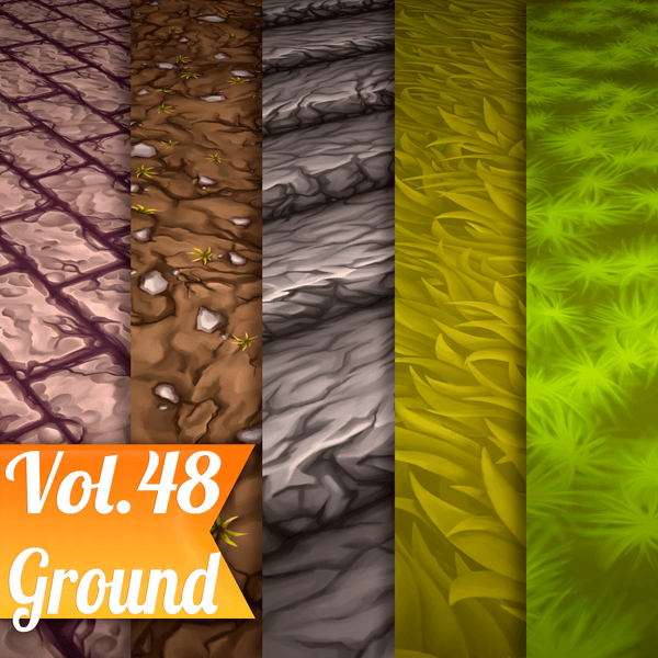 Ground Vol.48  - Hand Painted Textures - LowlyPoly