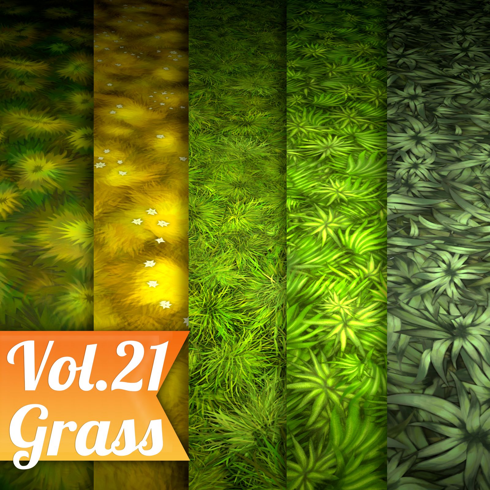 Grass Vol.21 - Hand Painted Texture Pack - LowlyPoly