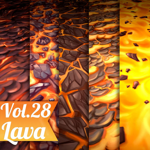 Lava Vol.28 - Hand Painted Texture - LowlyPoly