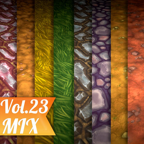 Ground Mix Vol.23 - Hand Painted Textures - LowlyPoly